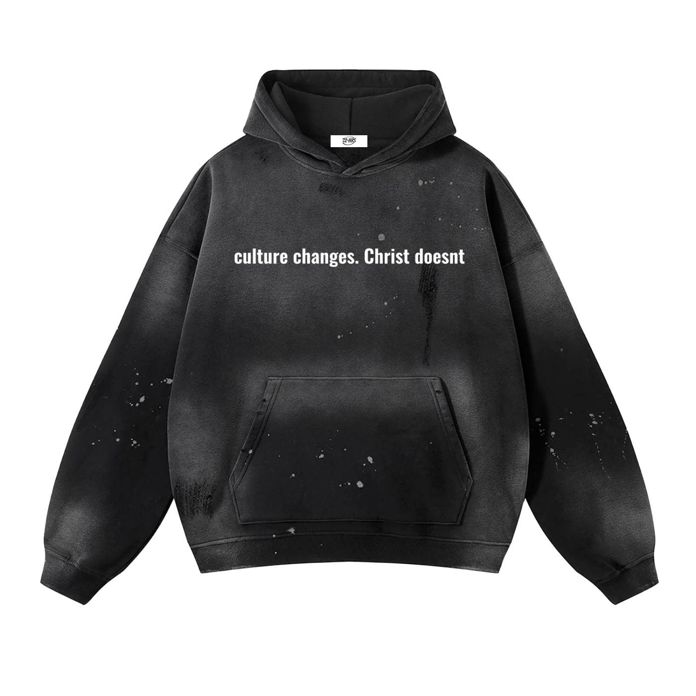 "culture changes, Christ doesnt" frayed hoodie